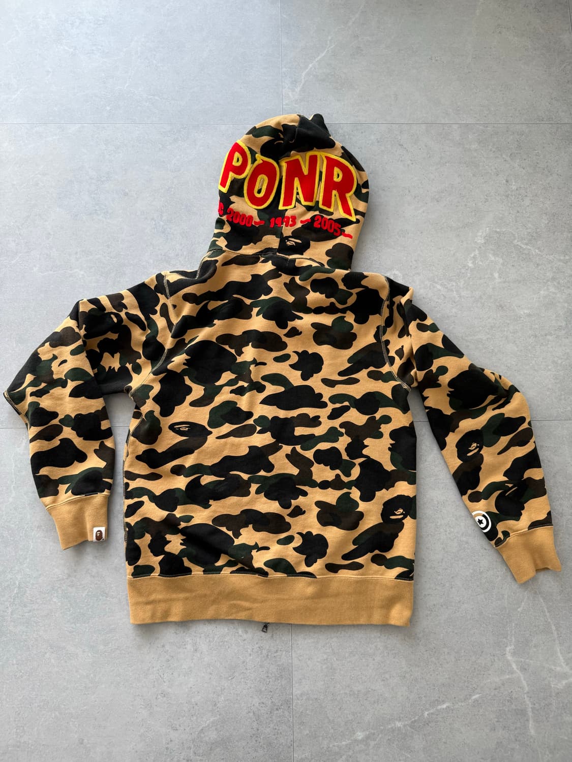 베이프 PONR 퍼스트 카모 세컨드 샤크 풀 집 후드 옐로우 (황계) 상품이미지2
