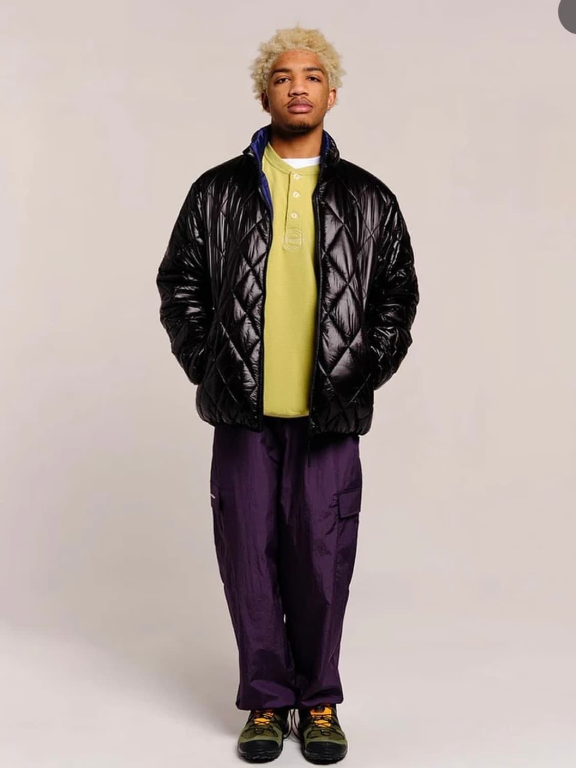 Quilted reversible jacket (black/blue) 상품이미지1