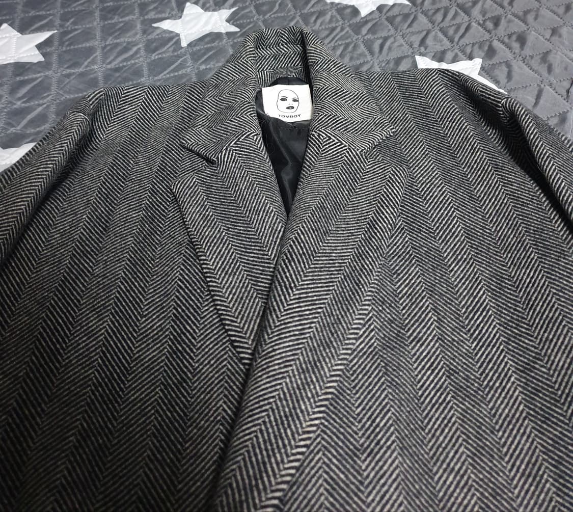 톰보이 빈티지 울혼방 헤링본 코트 (M) 상품이미지2