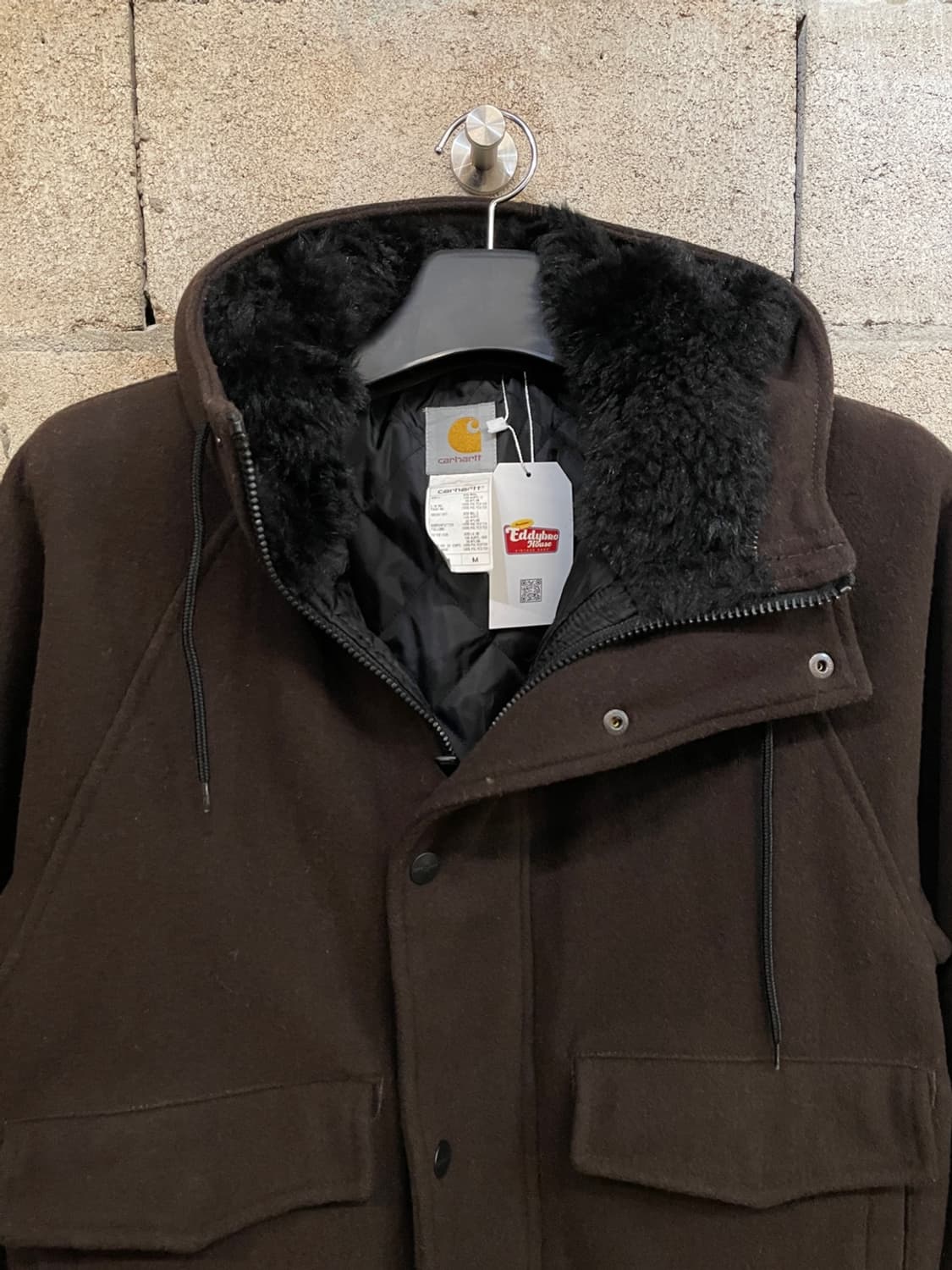 칼하트 퍼 후드 울 봄버 자켓 상품이미지3