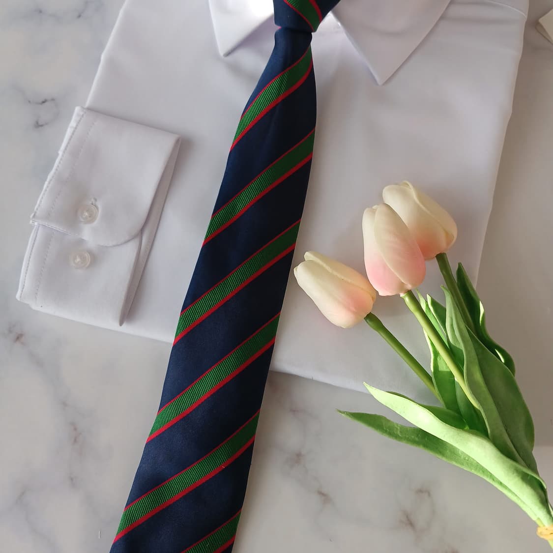 지오지아 실크 네이비 스트라이프 넥타이 7.6cm A등급 A19372
 상품이미지7