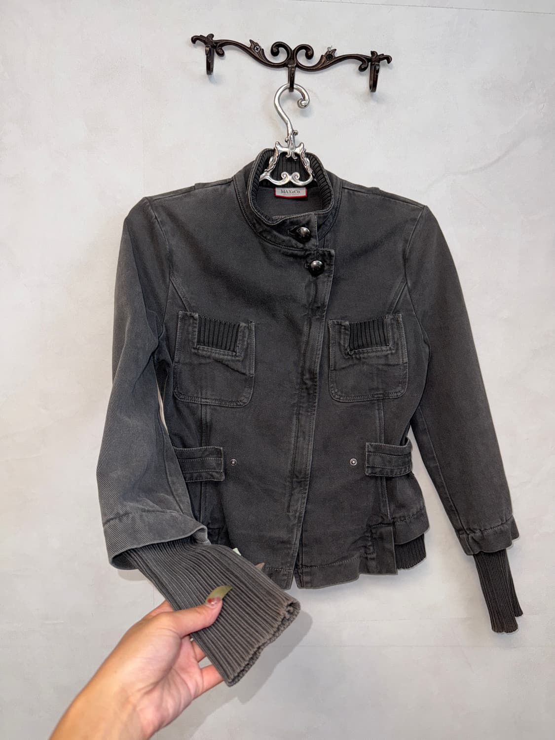 Max&Co gray denim buckled warmer jacket  상품이미지2