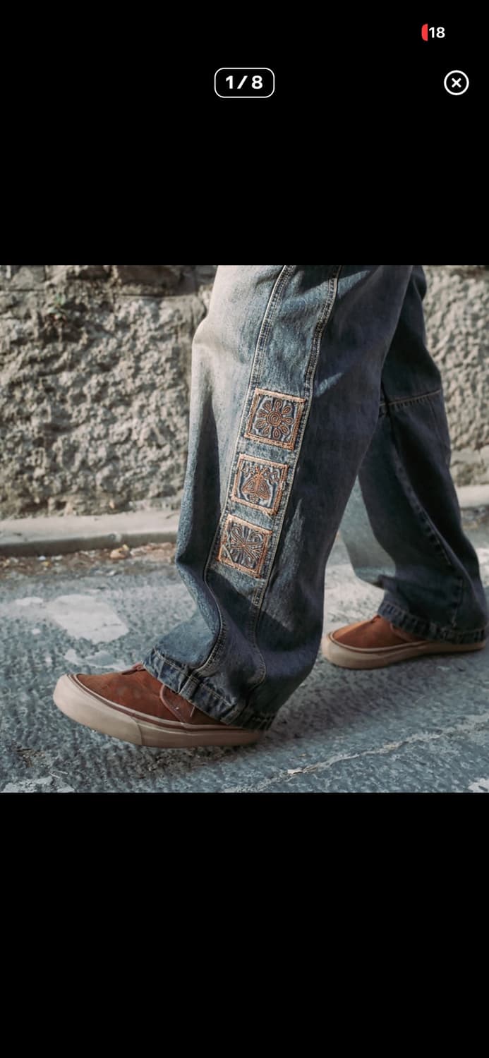 카락터 빈티지 엠블런 데님 상품이미지4