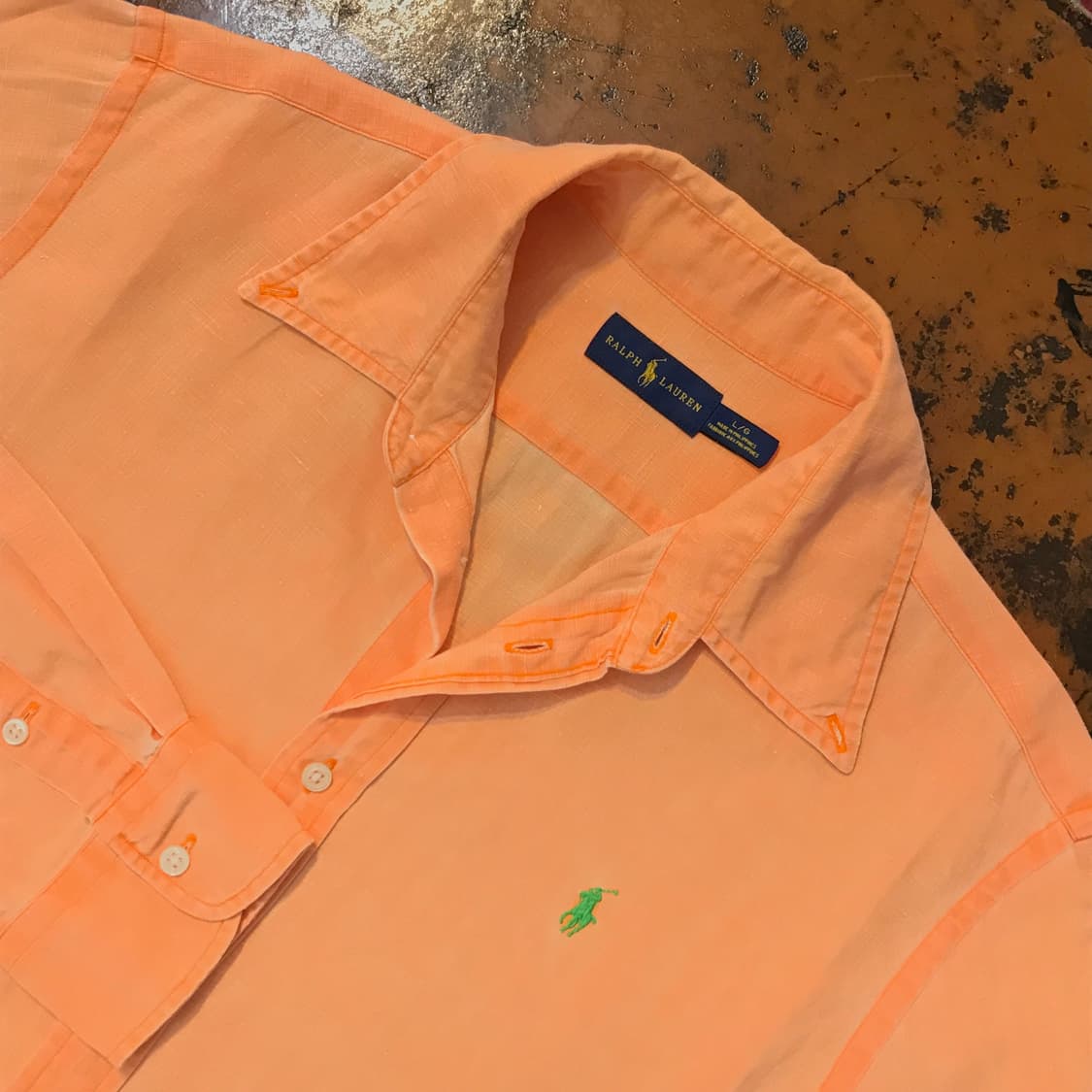 폴로랄프로렌 라이트 오렌지 린넨 셔츠 남성 105 110 사이즈 상품이미지3