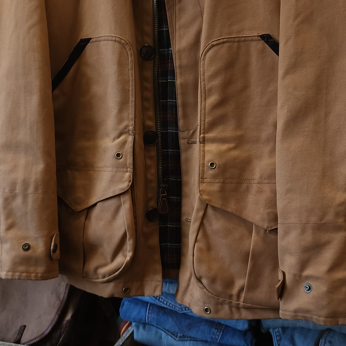 90s 폴로 헌팅자켓 랄프로렌 하드 캔버스 레더 왁스자켓 L 상품이미지6
