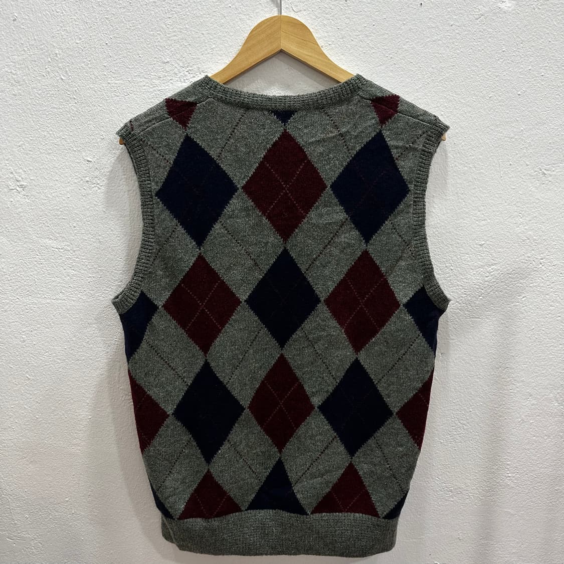 폴로 카키 아가일 니트 조끼M 상품이미지5