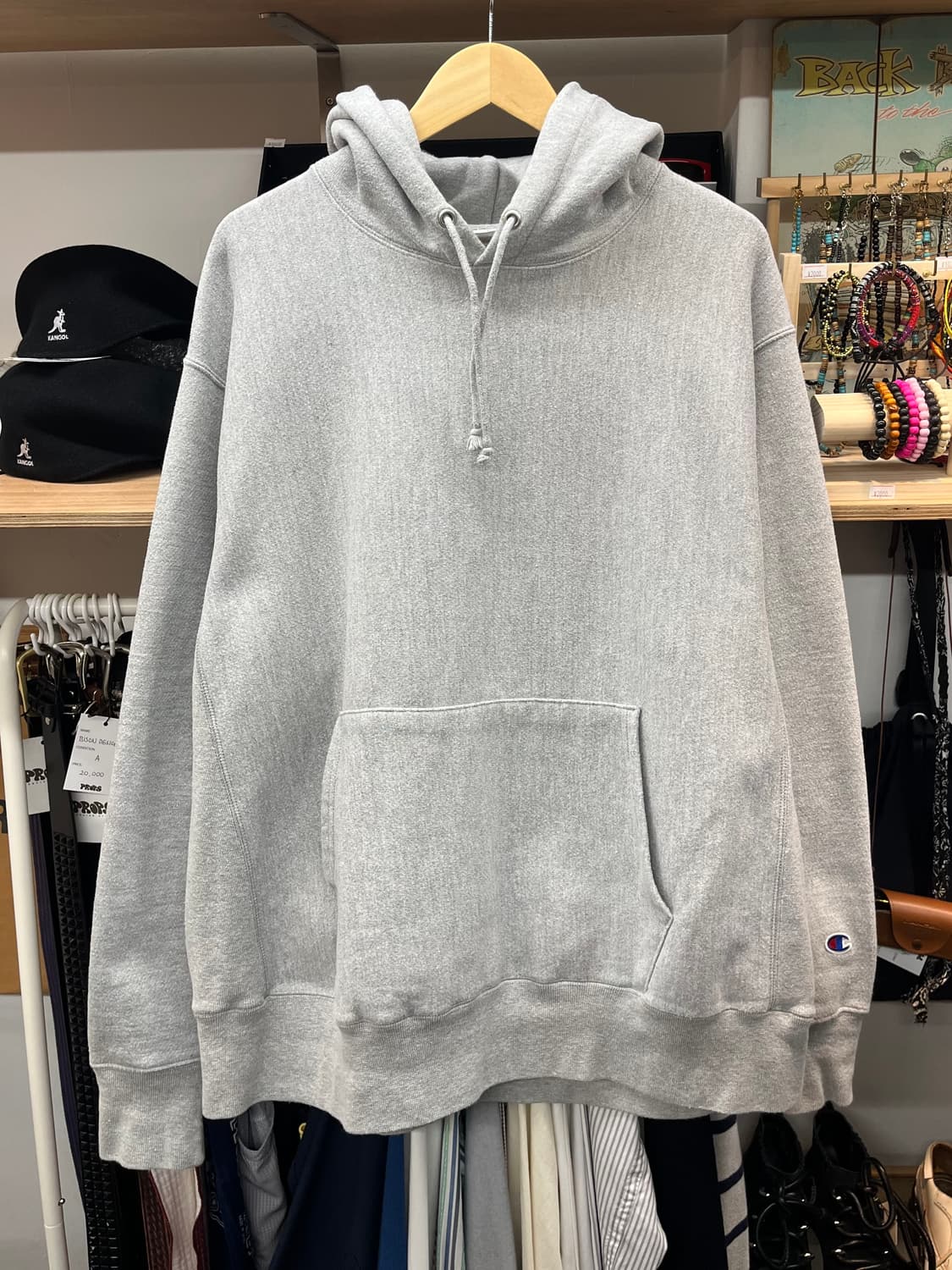[105~110] 챔피온 리버스위브 블루택 후드티 그레이 XL 상품이미지1