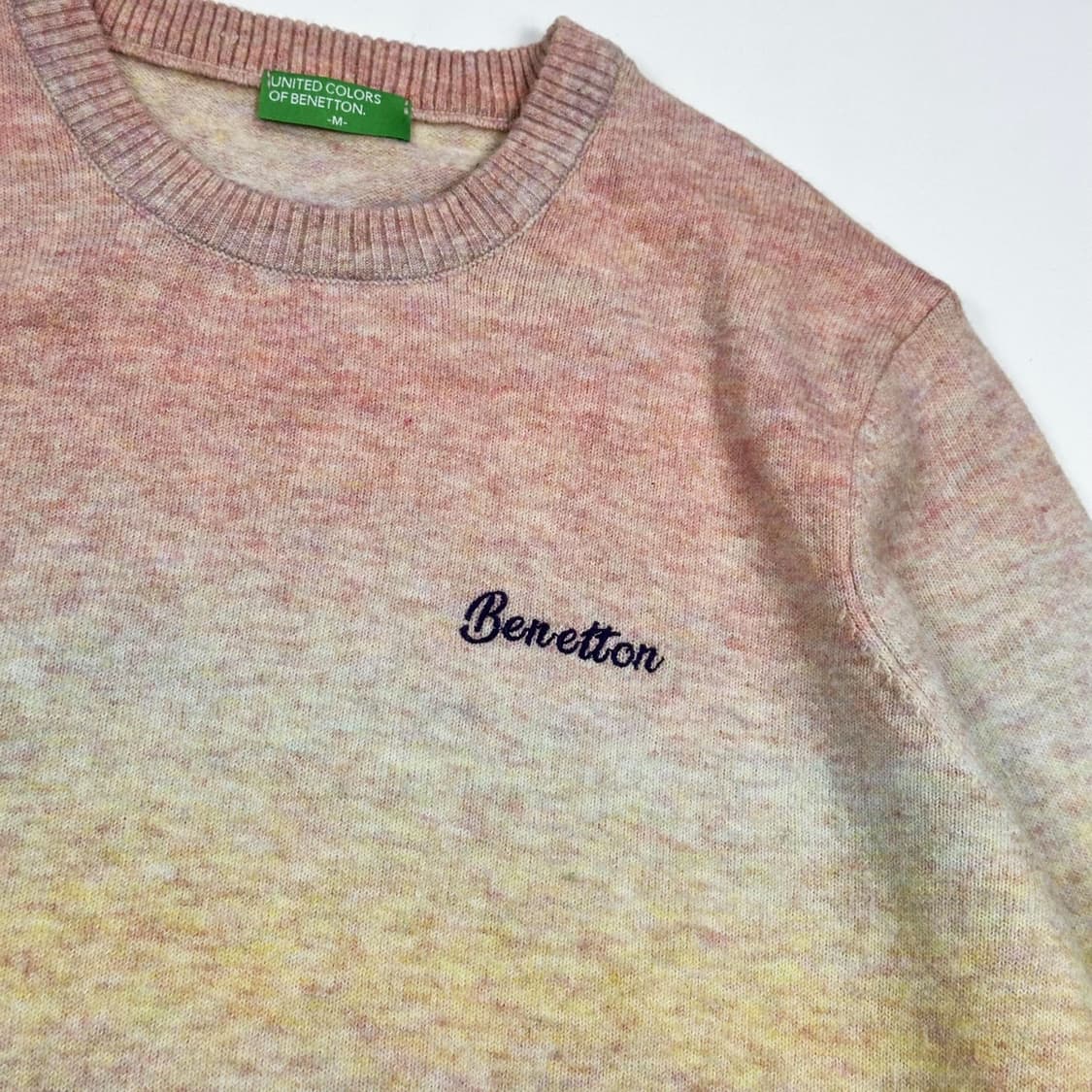 베네통 레트로 파스텔 배색 울 니트 (M 여성추천) 상품이미지3