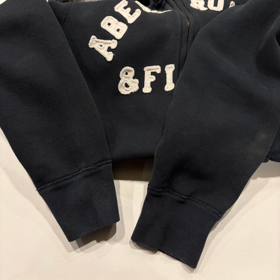 [XL] 아베크롬비 아치로고 블랙 후드 집업 C663 상품이미지6