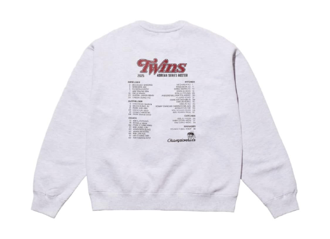 빠더너스 x LG트윈스 2025 한국시리즈 로스터 맨투맨 상품이미지4