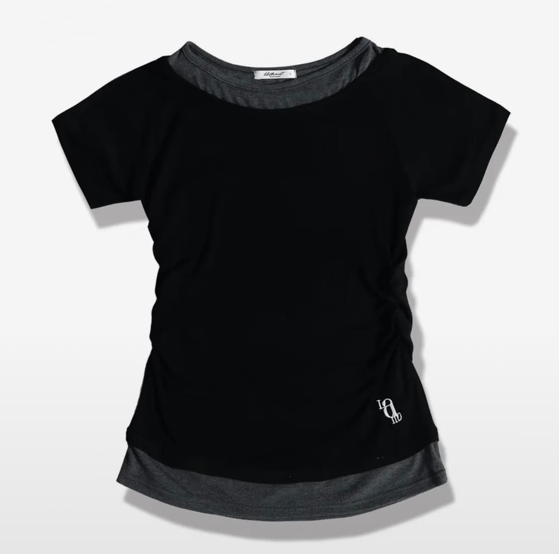 라이크더모스트 셔링 포인트 오프 레이어드 반팔 티셔츠 상품이미지1