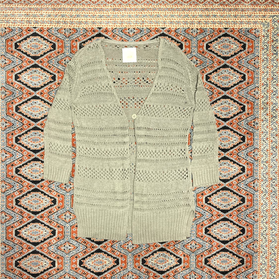 일본빈티지 베이지 시스루 가디건 여성S 상품이미지1