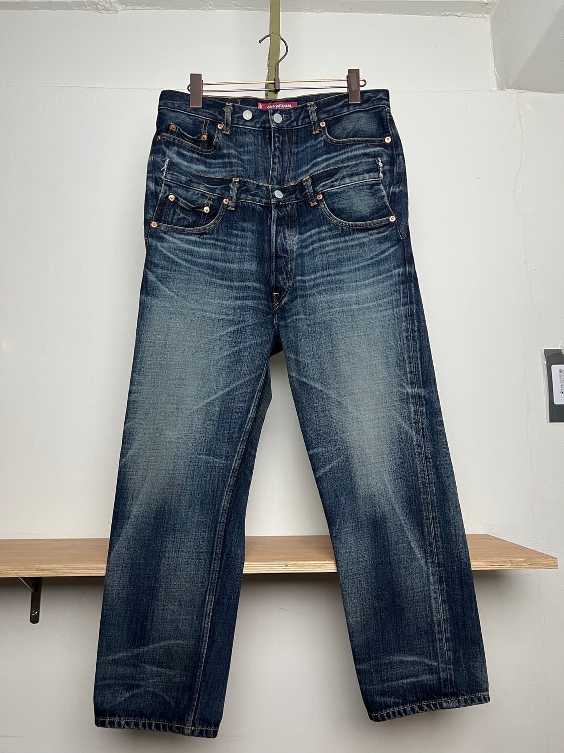 준야와타나베 리바스 25SS 더블레이어드 새깅 인디고 데님 상품이미지8