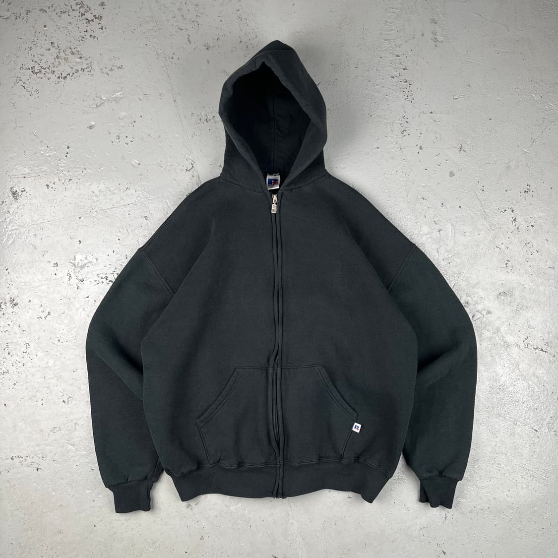 빈티지 러셀 애슬래틱 후드집업 블랙 상품이미지3