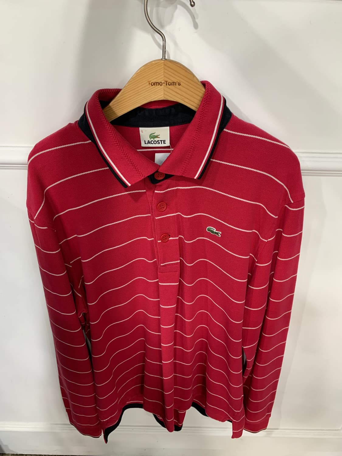 라코스테 L 긴팔 스트라이프 카라 티셔츠 상품이미지1