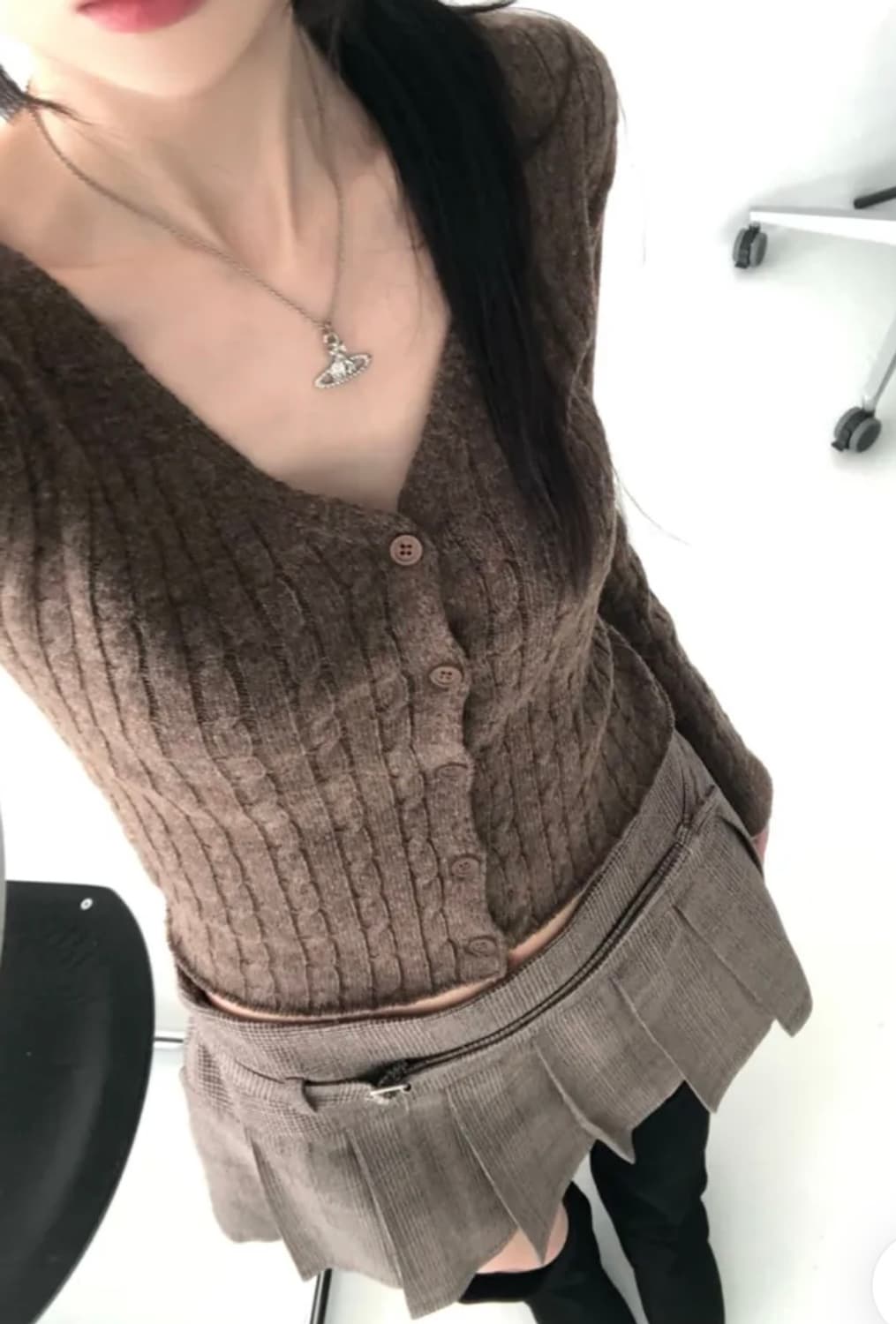 체크 스커트 블랙업 릿킴 바이너리원 바온 지그재그  상품이미지3