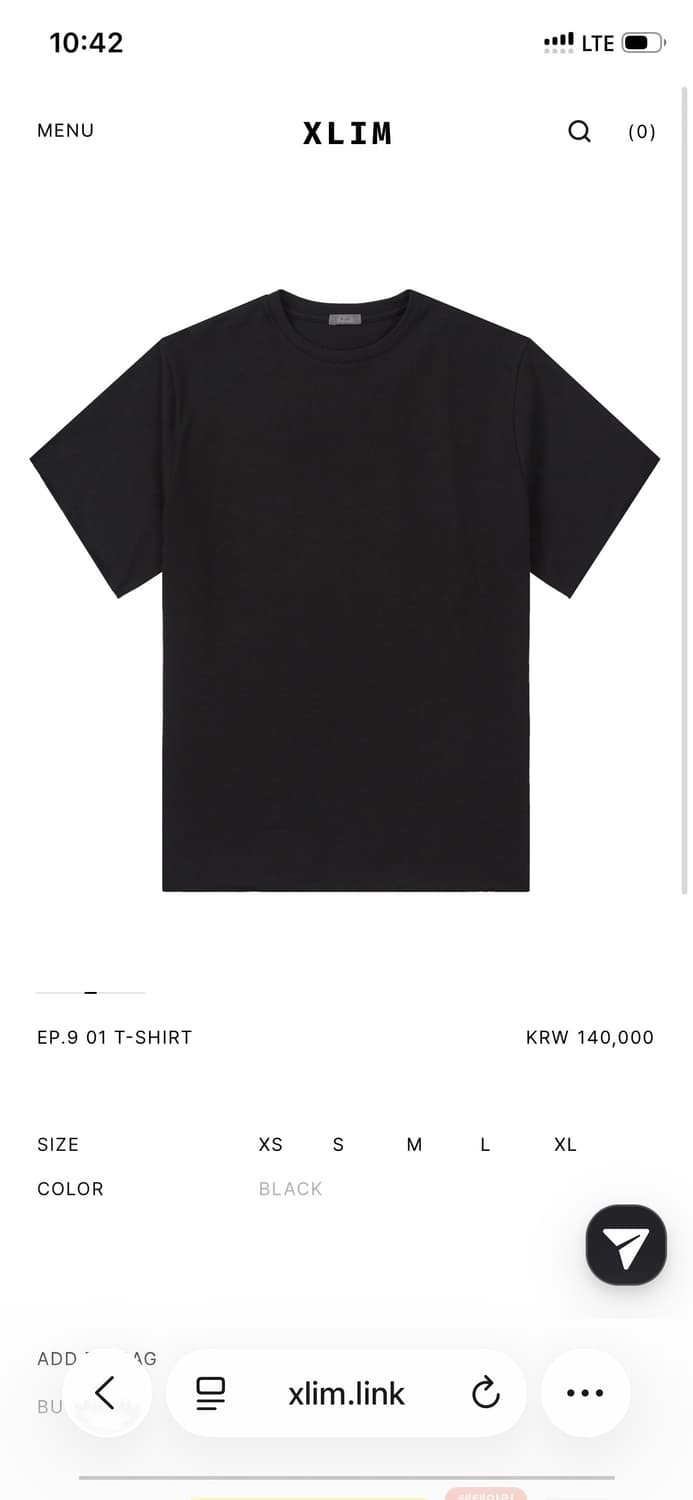 xlim EP.9 01반팔 black 상품이미지2
