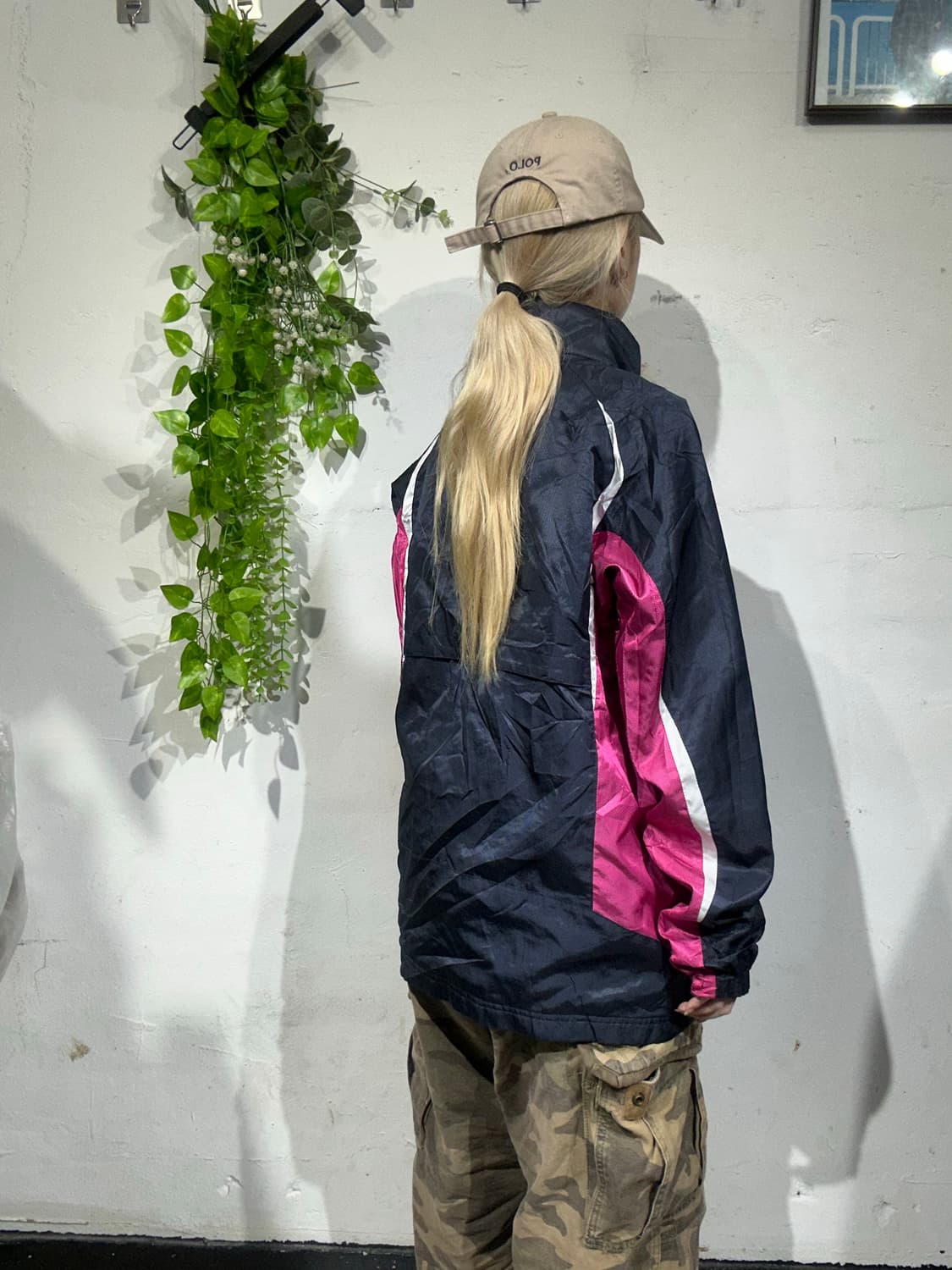 챔피온 네이비 핑크 바람막이 트랙 자켓 L 상품이미지3