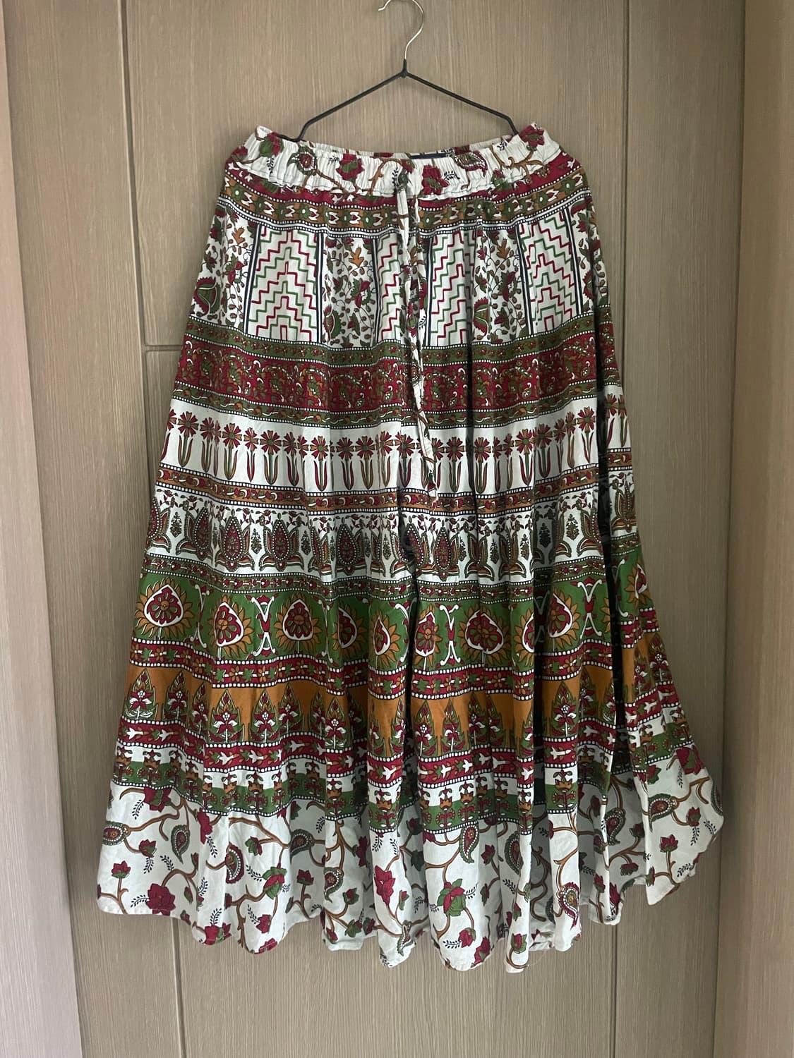 에스닉 히피 아메카지 하구미 면100 와이드 팬츠 상품이미지1