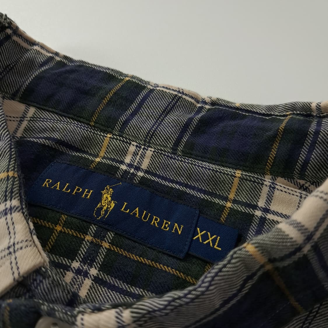 CK407 2XL 폴로 90s 클래식 타탄체크 네이비 셔츠 남방 상품이미지3