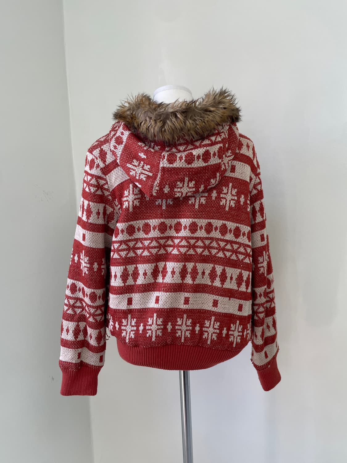 빈티지 노르딕 코위찬 퍼트리밍 후드집업  J04150 상품이미지3