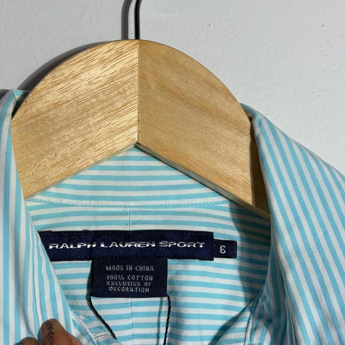 폴로 랄프로렌 빈티지 민트 스트라이프 셔츠 (무료배송) 상품이미지3