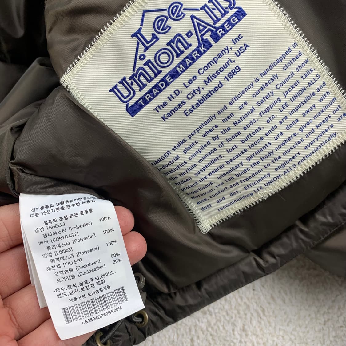 리 우먼스 릿지 크롭 덕다운 푸퍼 브라운 상품이미지6