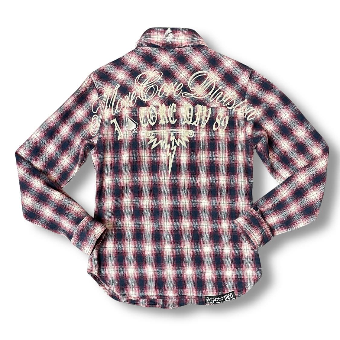 JPN 체크 레터링 자수 투포켓 웨스턴 플란넬 긴팔 셔츠 S 상품이미지2