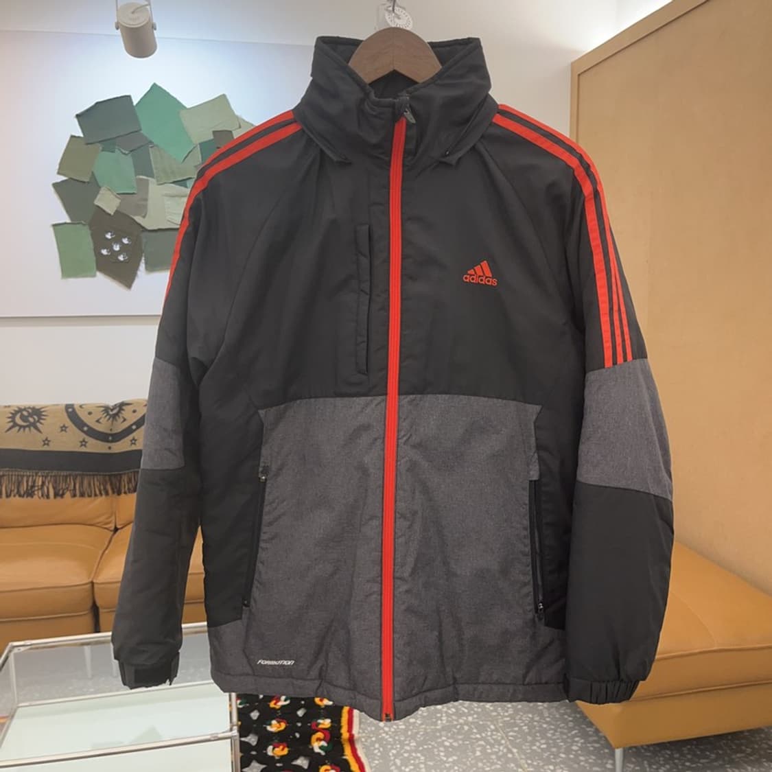 아디다스 포모션 블랙 그레이 배색 패디드 점퍼 95 C06506 상품이미지3