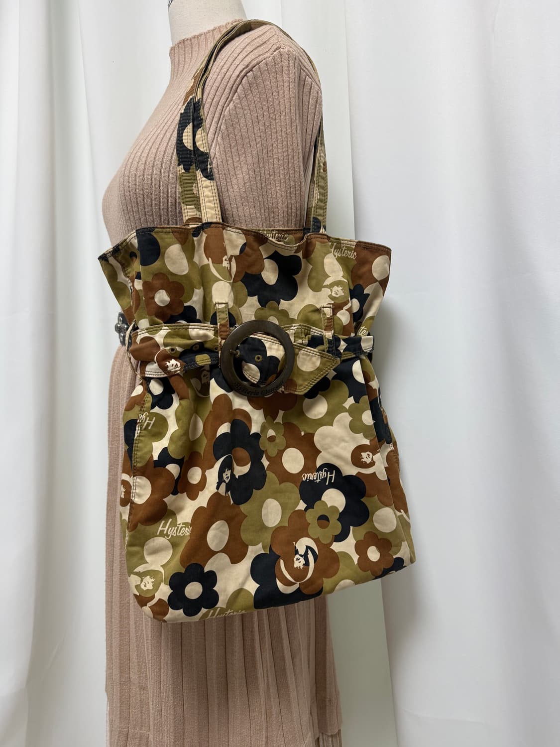 히스테릭글래머 카모플라쥬 플라워 패턴 토트백 상품이미지4