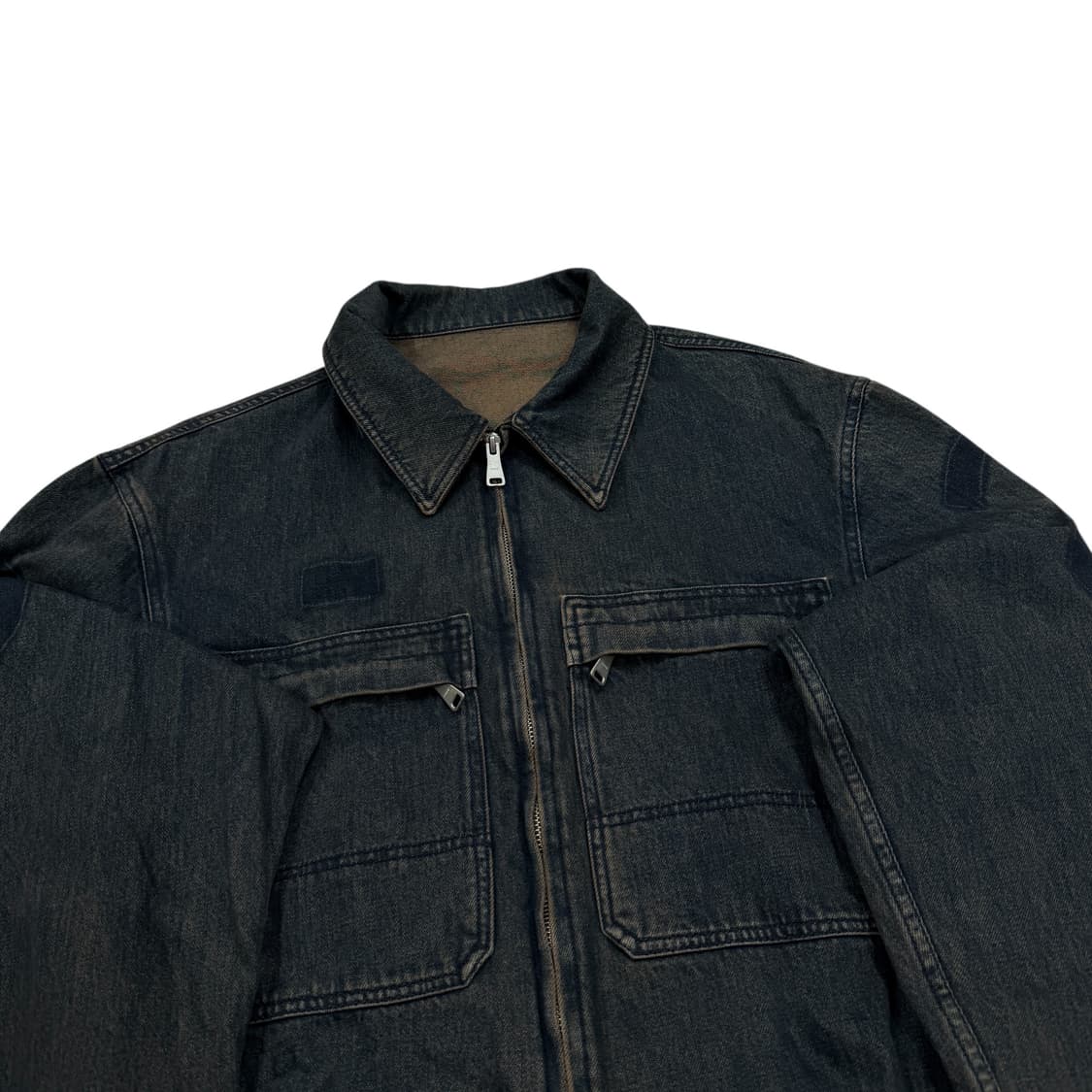 COOR 쿠어 틴트 데님 집업 자켓 인디고브라운 L 상품이미지2
