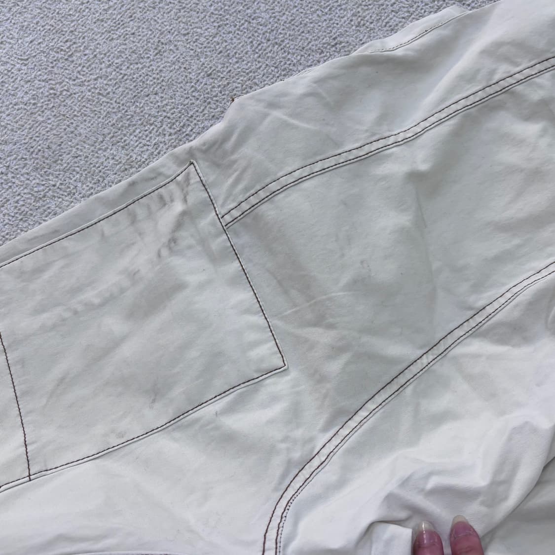EU38 자라 남성 크림 카고 팬츠 (오염확인) 0527E2 상품이미지5