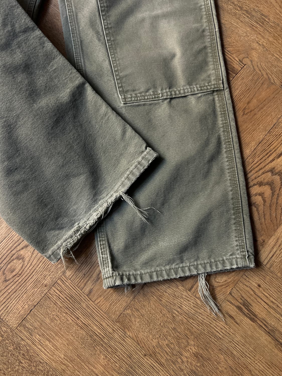 [34]칼하트 USA 빈티지 워싱 모스그린 더블니 워크 팬츠 상품이미지6