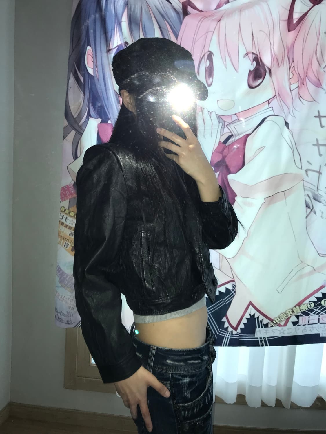 재패니즈 크롭 레더자켓 상품이미지1