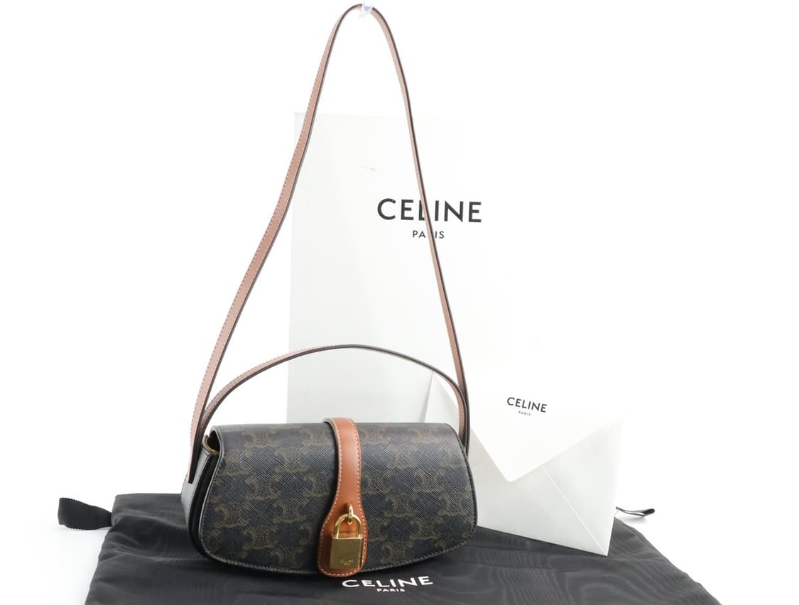 셀린느 클러치 온 스트랩 타부 트리옹프 캔버스 숄더백 상품이미지1