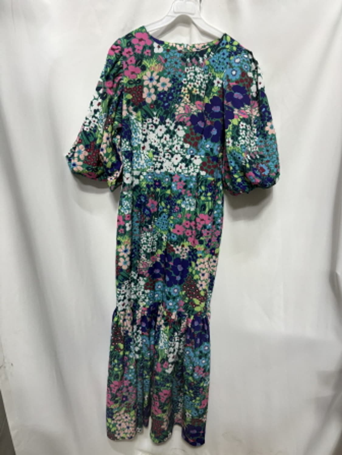 티파니 앤 플라워 패턴퍼프 소매 롱 원피스 상품이미지1