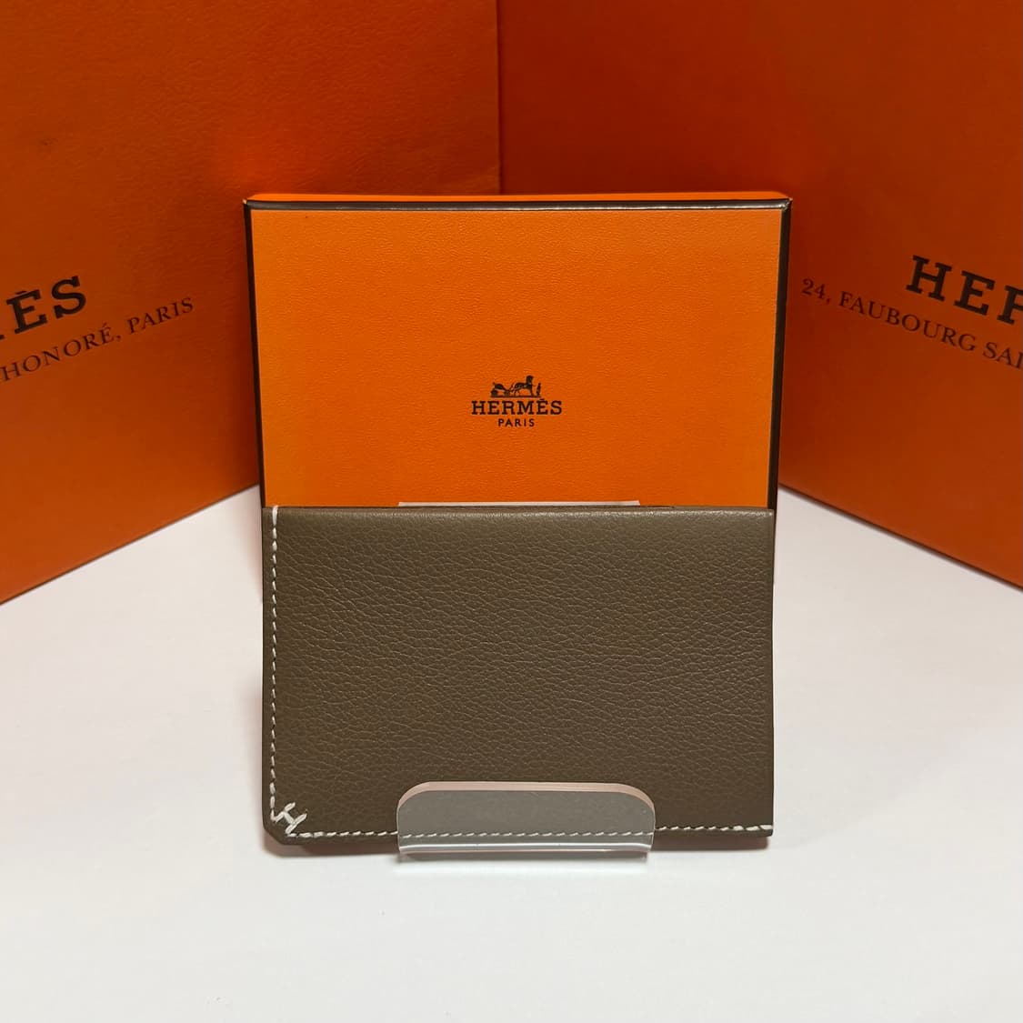[미사용/OS] 에르메스 H 셀리에 에토프 카드 홀더 지갑 상품이미지1