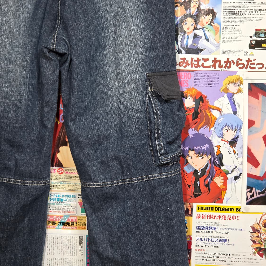 빈티지 기모 데님 카고 팬츠 상품이미지7