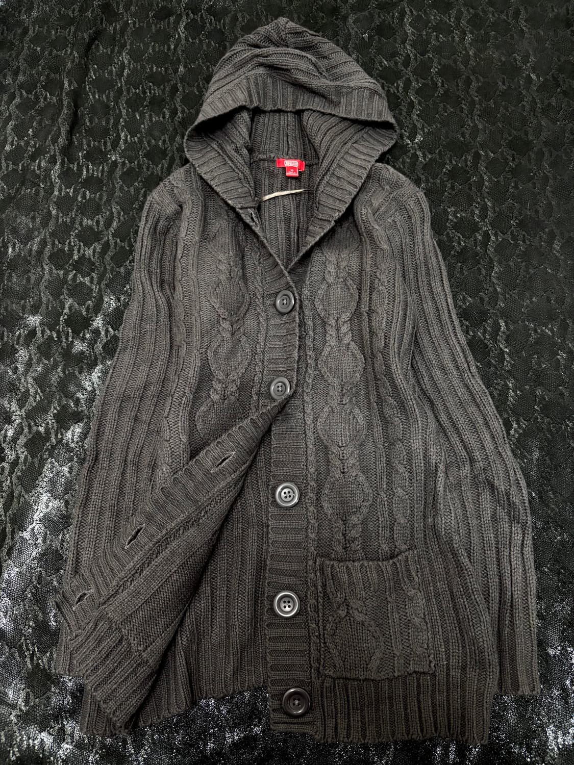 “Vintage” Y2K Mood Grey Knit Hoodie card 상품이미지1