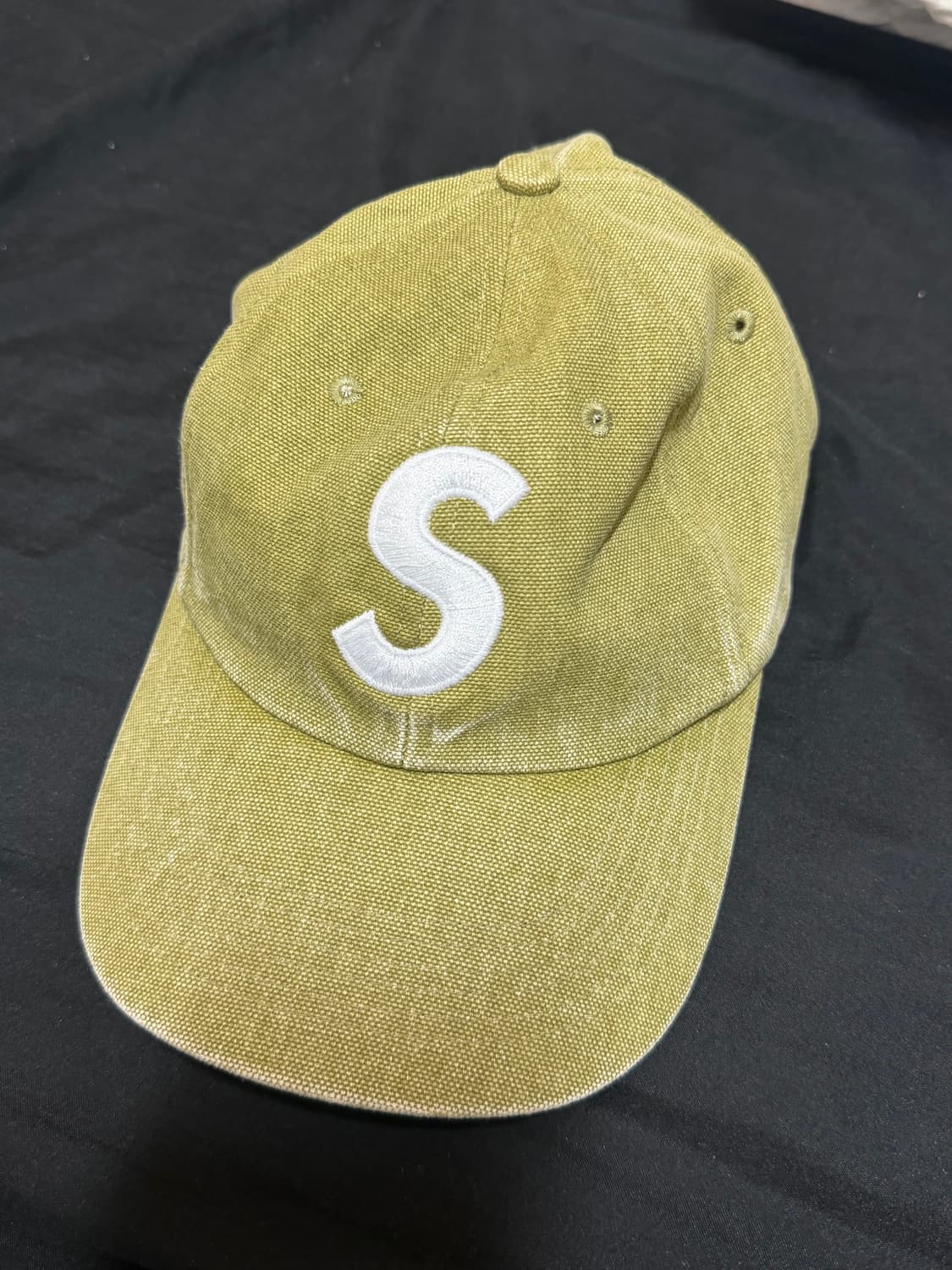 슈프림 피그먼트 캔버스 로고볼캡 올리브 23SS 상품이미지2