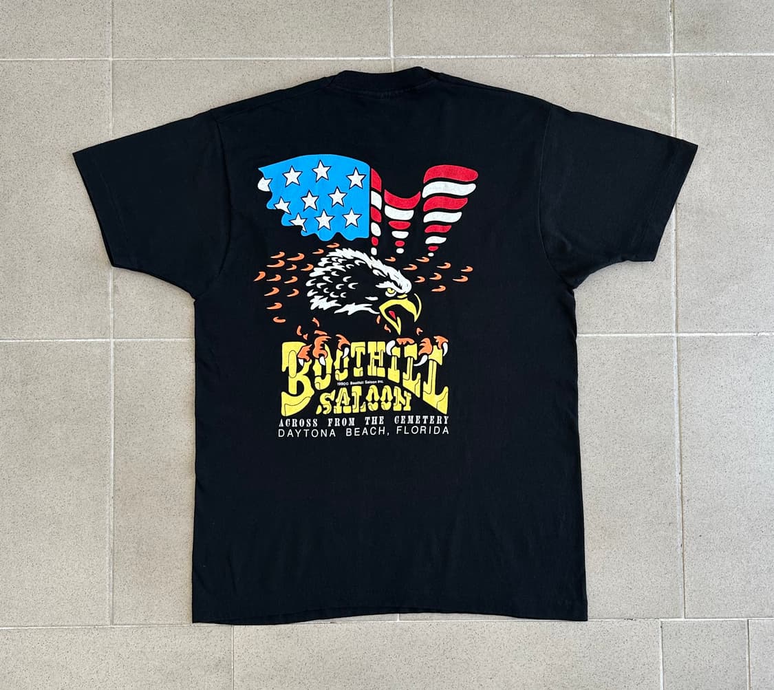 90s 빈티지 바이커 티셔츠 XL Boothill Saloon 상품이미지1