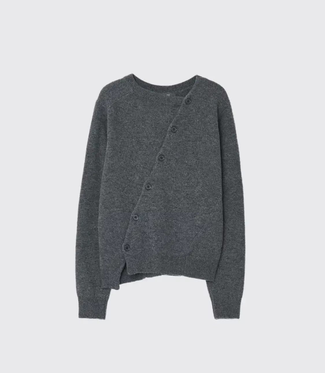 M)ee 누마레 사선 가디건 그레이 상품이미지1