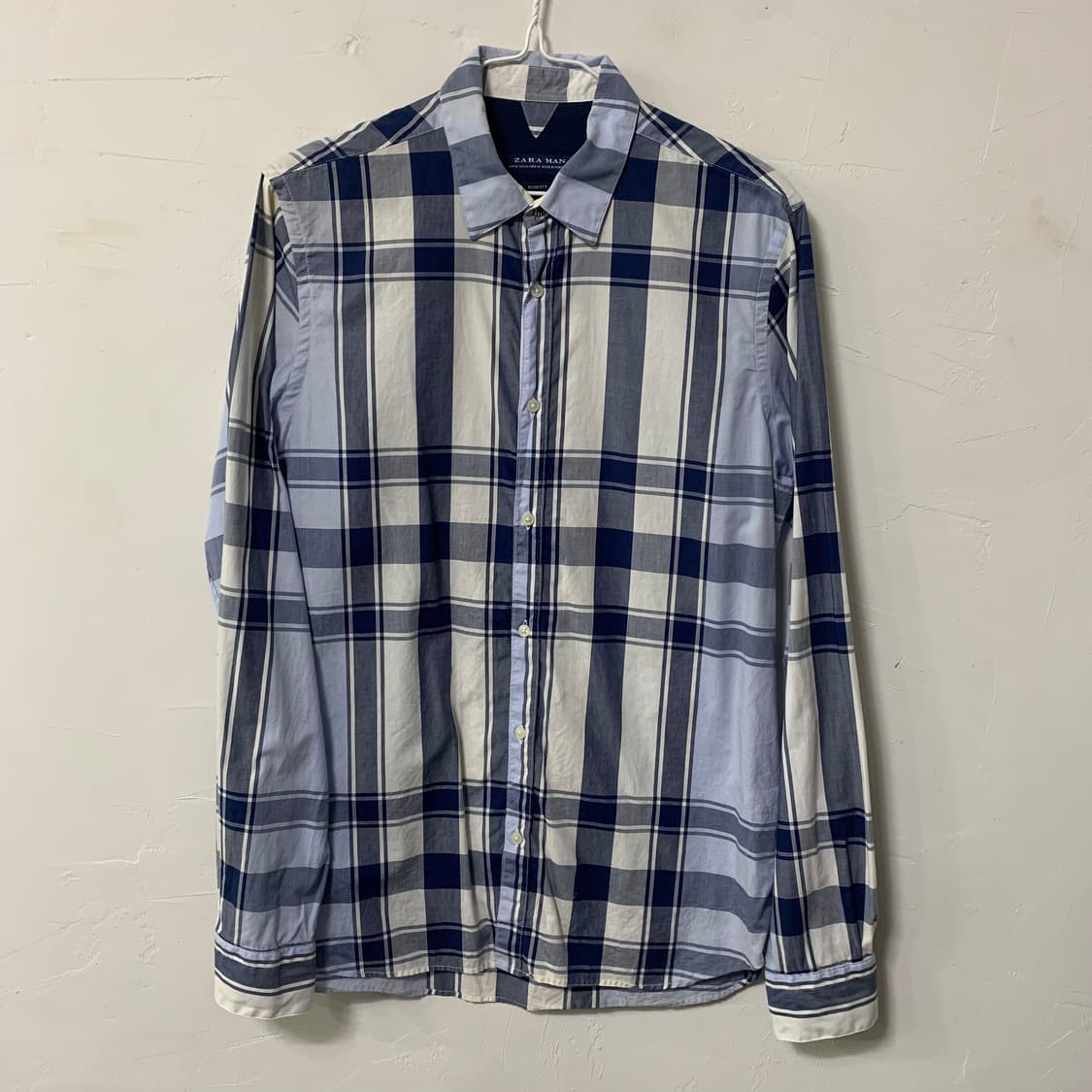 (M) 자라 남성용 체크 셔츠 상품이미지1