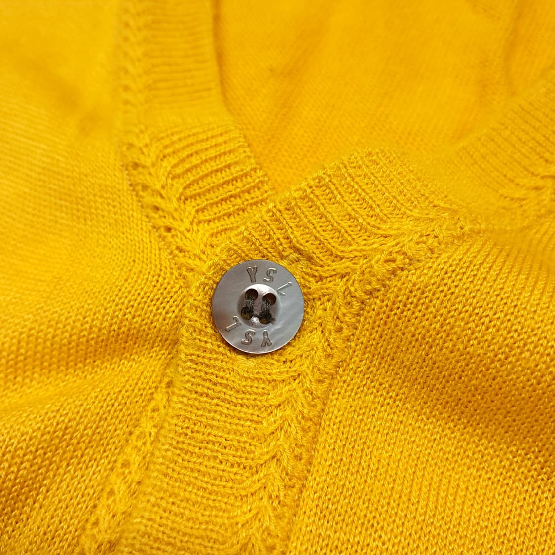 CK030 L 입생로랑 90s 일본판 옐로우 니트 조끼 베스트 상품이미지3