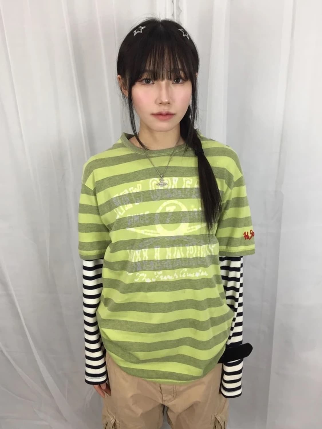 Tommy Hilfiger Green Stripe Tee 상품이미지3