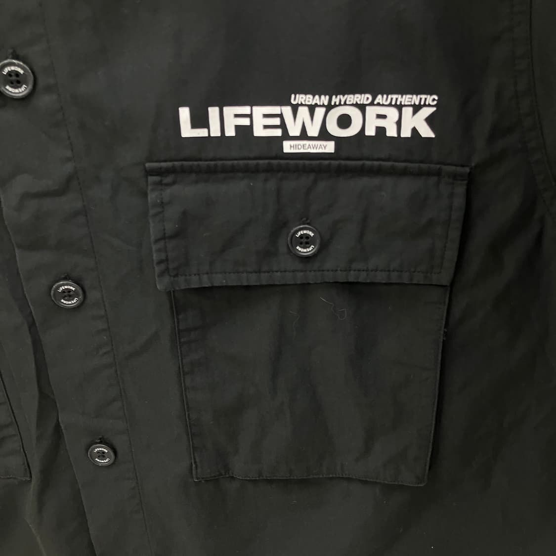 라이프워크 블랙 워크 오버 셔츠 M 상품이미지6