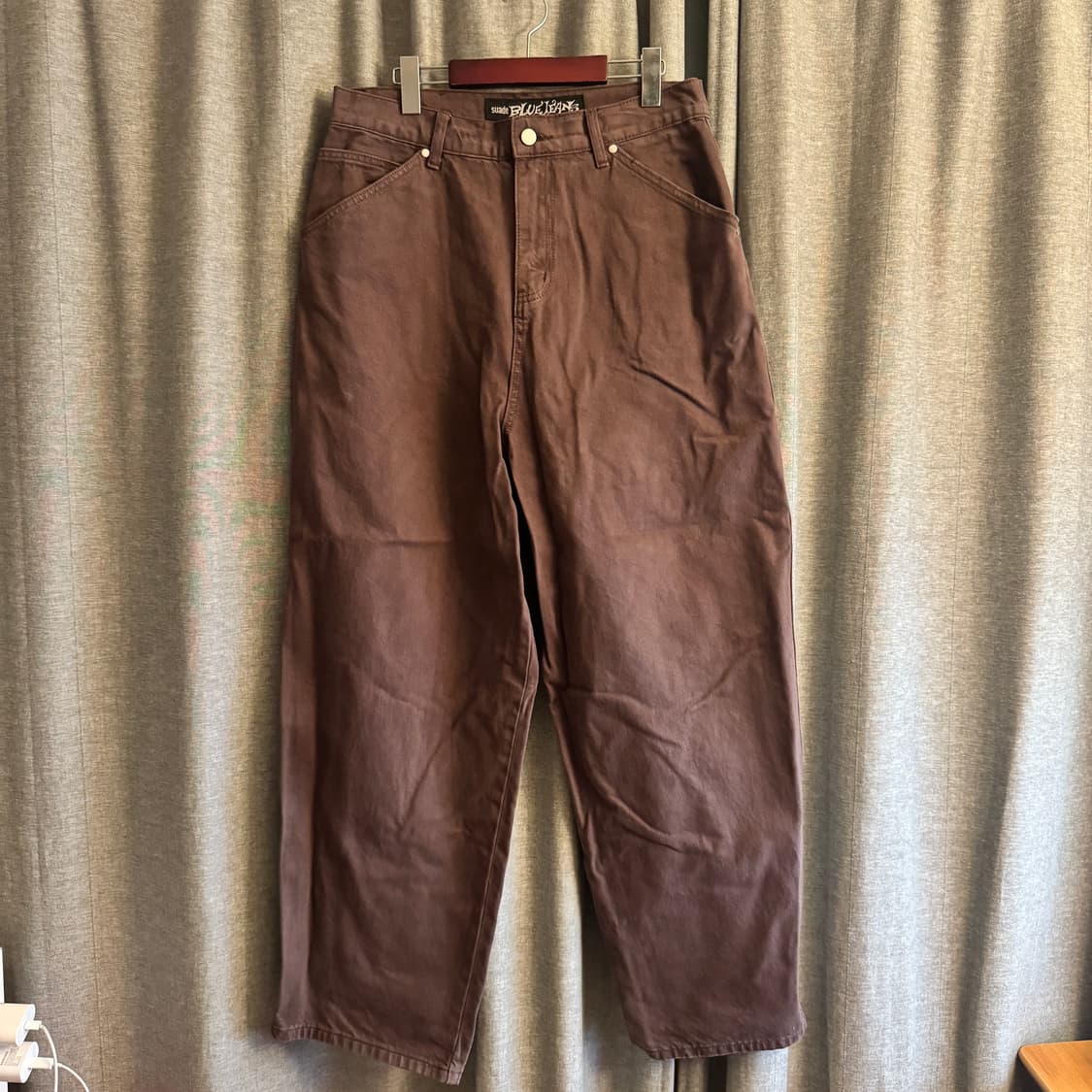 SUADE BLUE JEANS 브라운 와이드 팬츠 L 상품이미지2