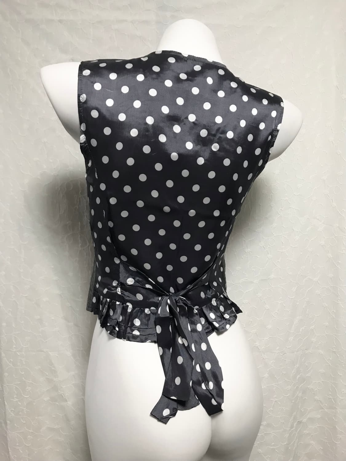 빈티지 simonetta 긱시크 아카이브 믹스 패턴 리본 베스트 조끼 상품이미지5