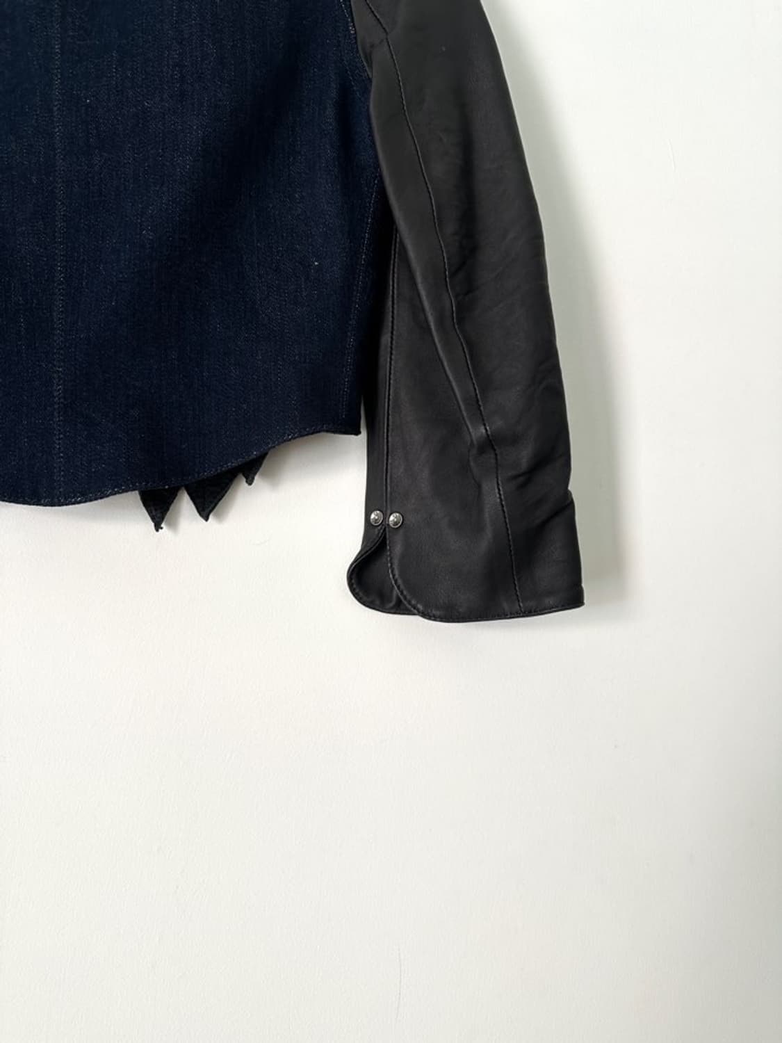 DIESEL BLACK GOLD crop denim & lamb jk 상품이미지5