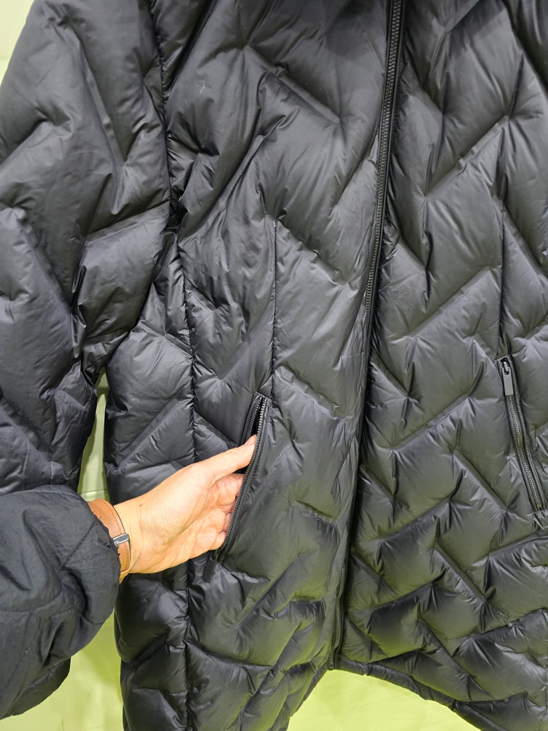 블랙 롱 패딩 점퍼 후드 스타일 상품이미지6